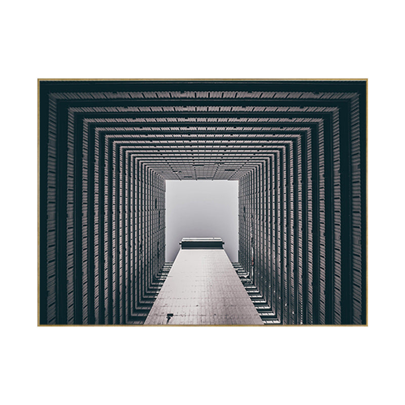 Vivolux | Zachte Kleur Hoge-Rise Gebouw Canvas Textuur Muurkunst voor Slaapkamer, Veelzijdige Maten