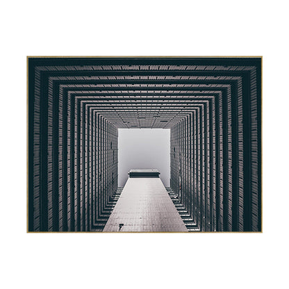 Vivolux | Zachte Kleur Hoge-Rise Gebouw Canvas Textuur Muurkunst voor Slaapkamer, Veelzijdige Maten