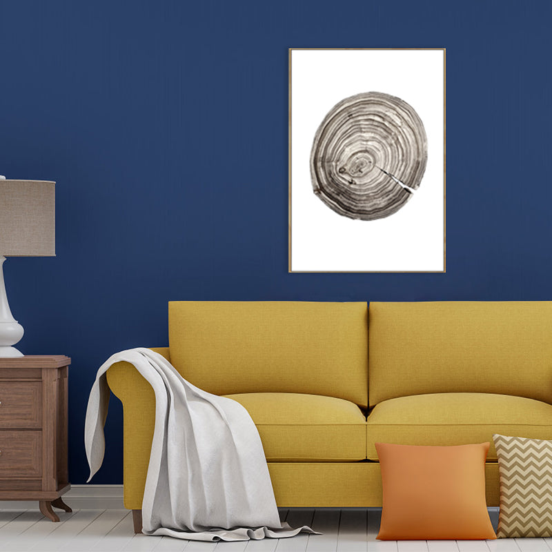 Vivolux | Contemporary Cabin Log Pattern Canvas in Gray Textured Painting für Mädchen Schlafzimmer