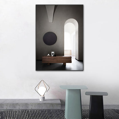 Vivolux | Gewelfde Deurop Schilderij Pastel Kleur Canvas Muur Decor Textuur, Meerdere Maatopties