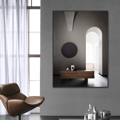 Vivolux | Gewelfde Deurop Schilderij Pastel Kleur Canvas Muur Decor Textuur, Meerdere Maatopties