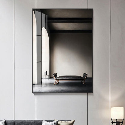 Vivolux | Gewelfde Deurop Schilderij Pastel Kleur Canvas Muur Decor Textuur, Meerdere Maatopties