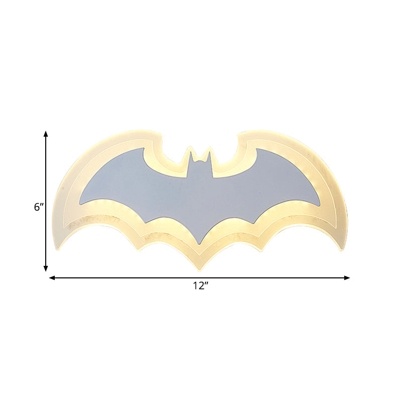 Vivolux | Coole Fledermausförmige Wandlampe Moderner Stil Acryl Metall Wandlampe in Weiß für Jungen Schlafzimmer