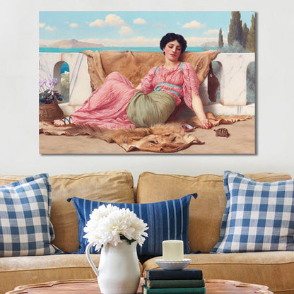 Vivolux | Impressionismus Sitzendes Mädchen Wanddekor Leinwand Rosa Figur Kunstdruck, Mehrere Größen