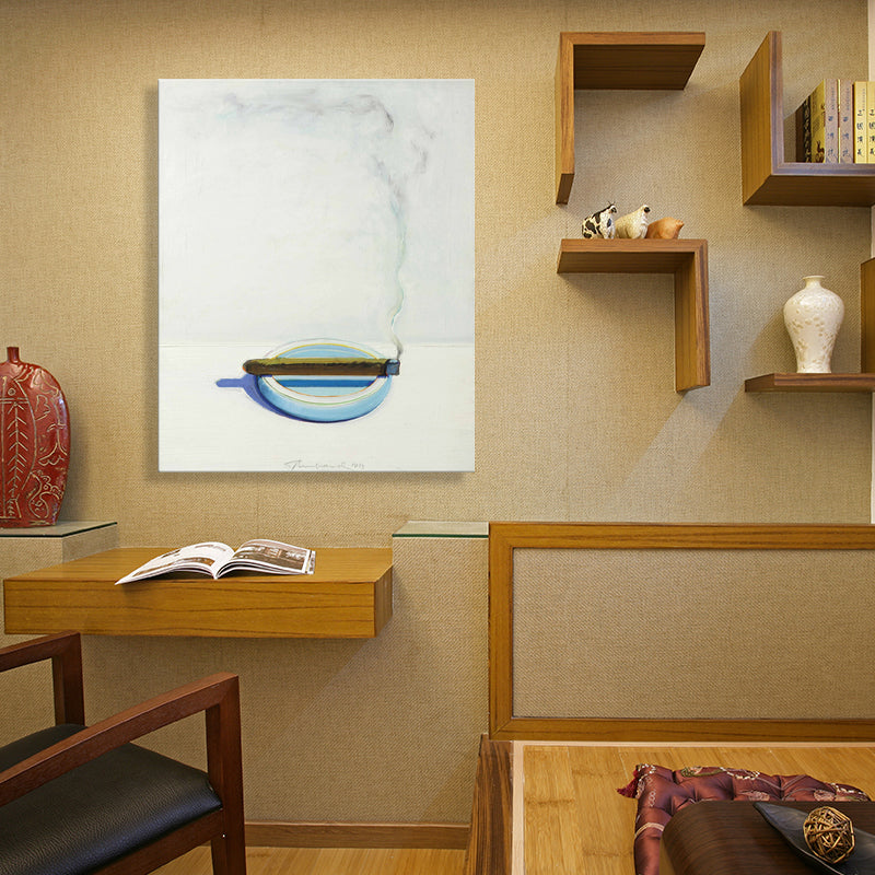 Vivolux | Blaue traditionelle Malerei runder Aschenbecher Wandkunst Dekoration für die Küche, mehrere Größen