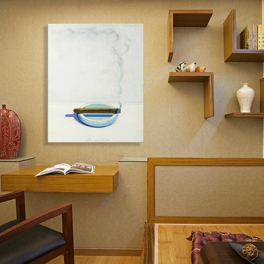 Vivolux | Blaue traditionelle Malerei runder Aschenbecher Wandkunst Dekoration für die Küche, mehrere Größen