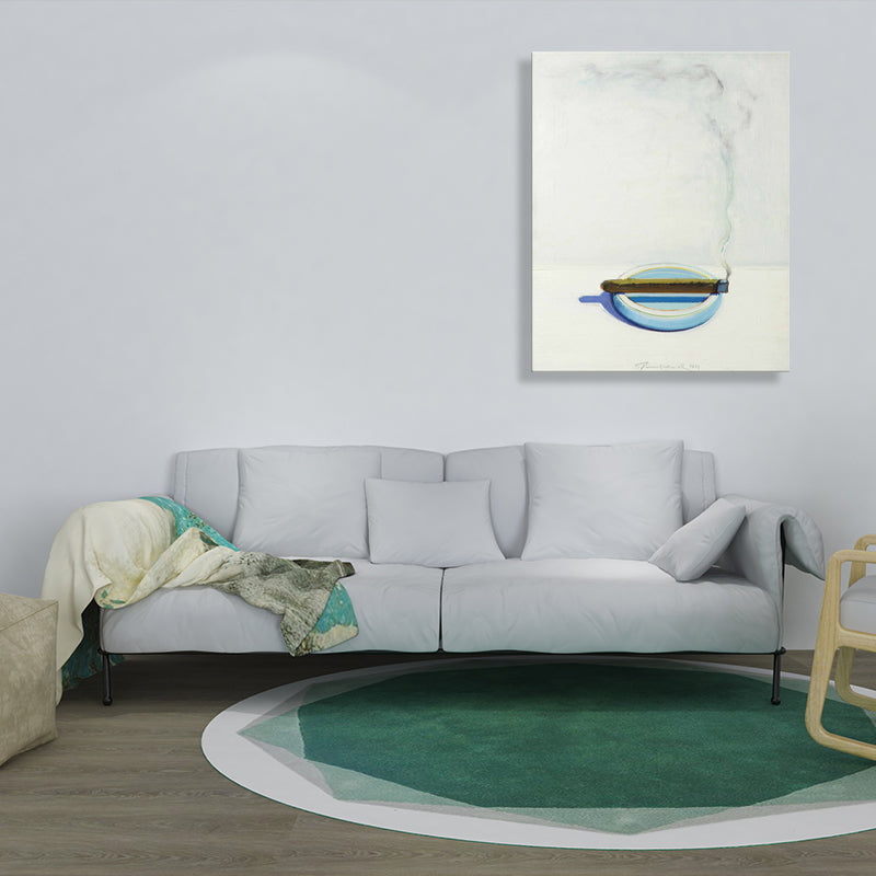 Vivolux | Blaue traditionelle Malerei runder Aschenbecher Wandkunst Dekoration für die Küche, mehrere Größen