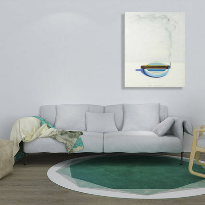 Vivolux | Blaue traditionelle Malerei runder Aschenbecher Wandkunst Dekoration für die Küche, mehrere Größen