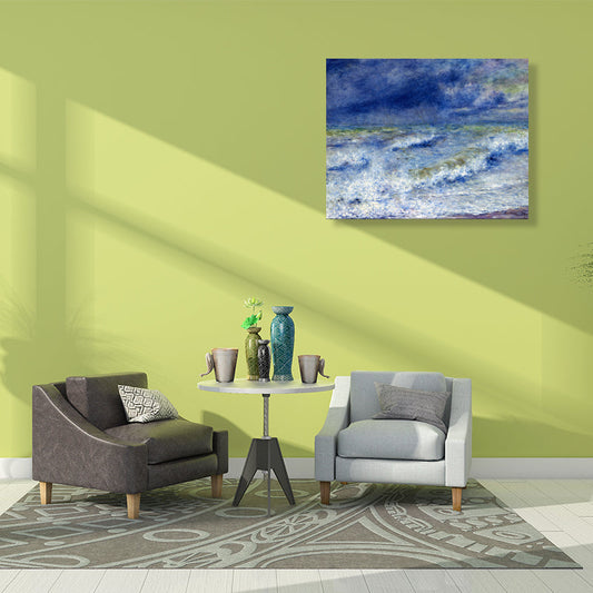 Vivolux | Ozean Landschaft Leinwand im blauen Impressionismus Stil Wandkunst Dekor für Esszimmer