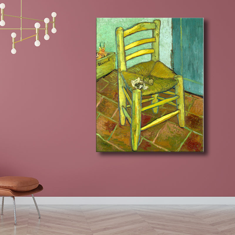 Vivolux | Impressionismus Stuhl Wanddekoration in Pastellfarbe Texturiertes Gemälde für das Wohnzimmer