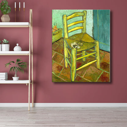 Vivolux | Impressionismus Stuhl Wanddekoration in Pastellfarbe Texturiertes Gemälde für das Wohnzimmer