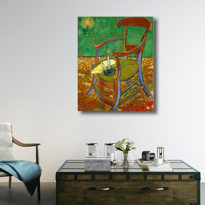 Vivolux | Impressionismus Stuhl Wanddekoration in Pastellfarbe Texturiertes Gemälde für das Wohnzimmer