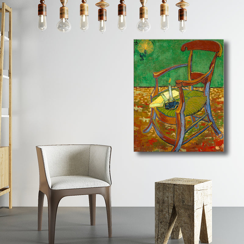 Vivolux | Impressionismus Stuhl Wanddekoration in Pastellfarbe Texturiertes Gemälde für das Wohnzimmer