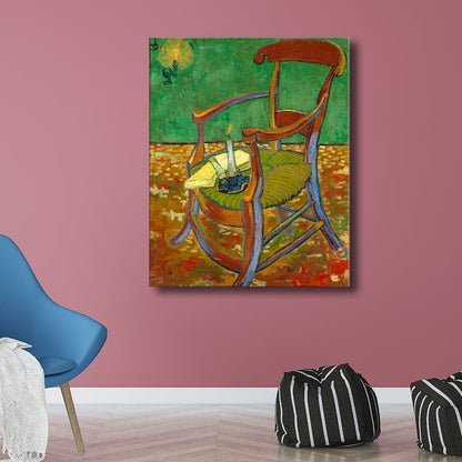 Vivolux | Impressionismus Stuhl Wanddekoration in Pastellfarbe Texturiertes Gemälde für das Wohnzimmer