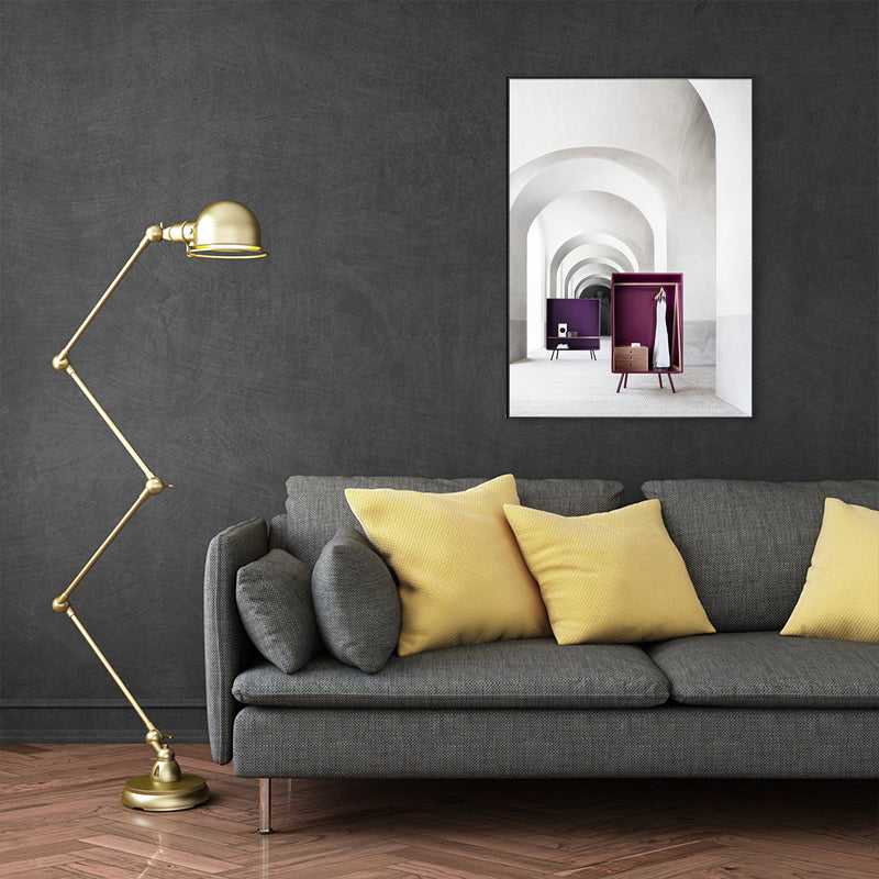 Vivolux | Textured Arched Door Scenery Painting Modern Style Canvas Wall Art, Multiple Sizes