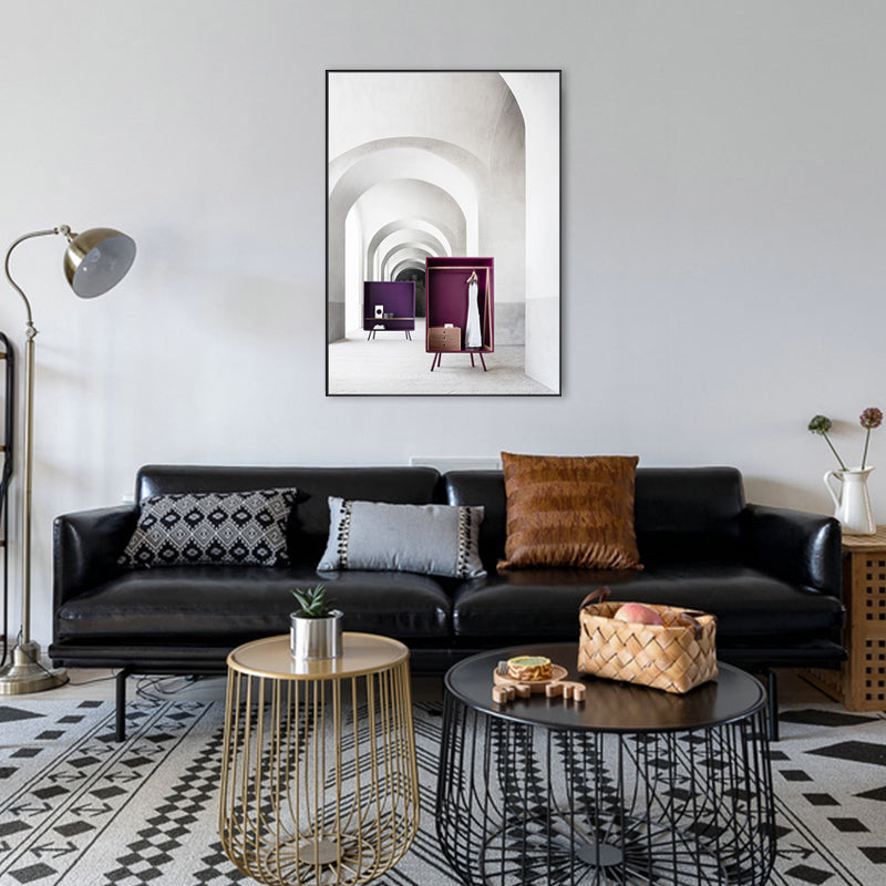 Vivolux | Textured Arched Door Scenery Painting Modern Style Canvas Wall Art, Multiple Sizes