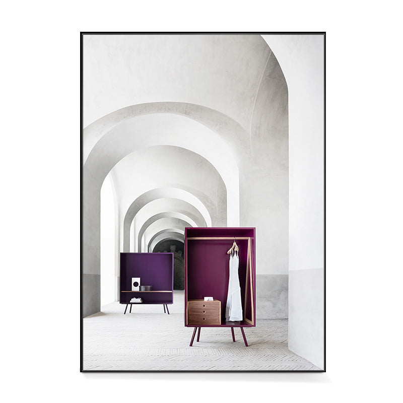 Vivolux | Textured Arched Door Scenery Painting Modern Style Canvas Wall Art, Multiple Sizes
