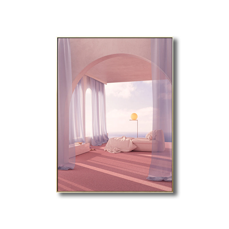 Vivolux | Gordijn en Raam Scene Canvas voor Eetkamer in Lichte Kleur, Meerdere Maat Opties