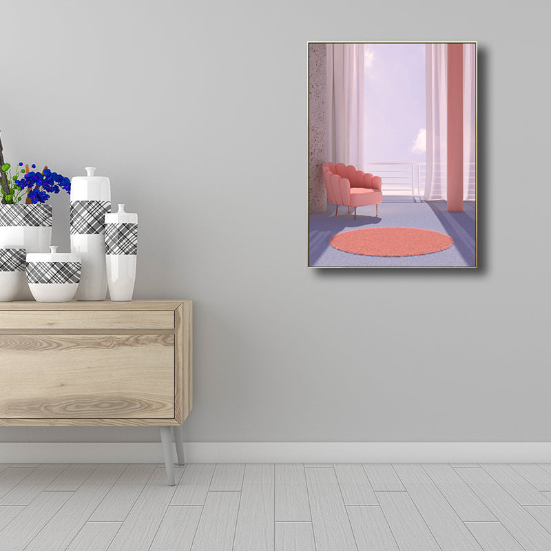 Vivolux | Gordijn en Raam Scene Canvas voor Eetkamer in Lichte Kleur, Meerdere Maat Opties