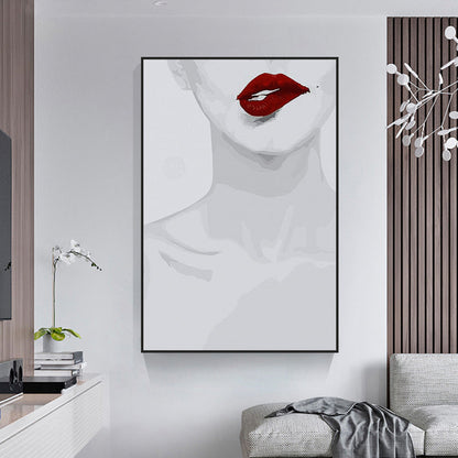 Vivolux | Glam Flaming Lips Muster Leinwanddruck Weiß Mädchen Schlafzimmer Malerei, mehrere Größen