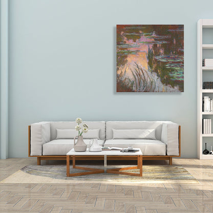 Vivolux | Field Lotus Pond Wanddekoration für das Schlafzimmer von Mädchen in Grün, mehrere Größen verfügbar