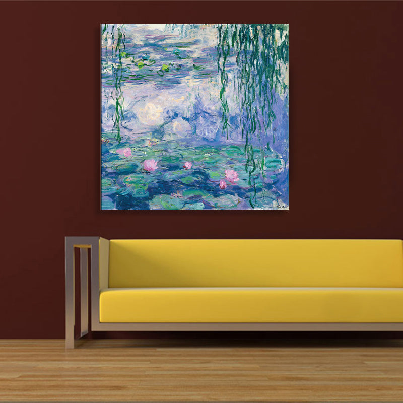 Vivolux | Field Lotus Pond Wanddekoration für das Schlafzimmer von Mädchen in Grün, mehrere Größen verfügbar