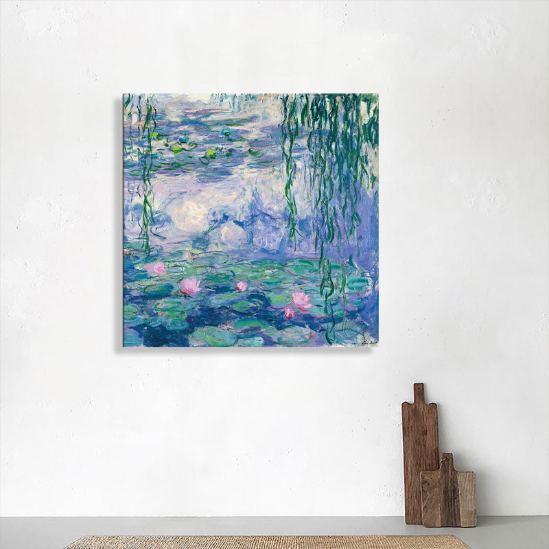 Vivolux | Field Lotus Pond Wanddekoration für das Schlafzimmer von Mädchen in Grün, mehrere Größen verfügbar