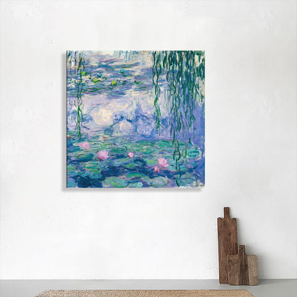 Vivolux | Field Lotus Pond Wanddekoration für das Schlafzimmer von Mädchen in Grün, mehrere Größen verfügbar