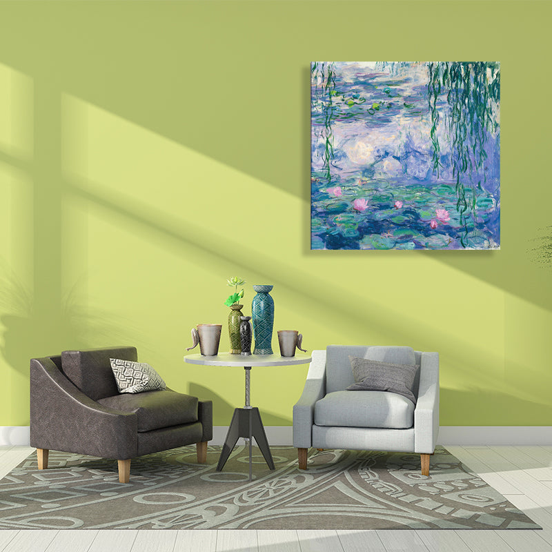 Vivolux | Field Lotus Pond Wanddekoration für das Schlafzimmer von Mädchen in Grün, mehrere Größen verfügbar