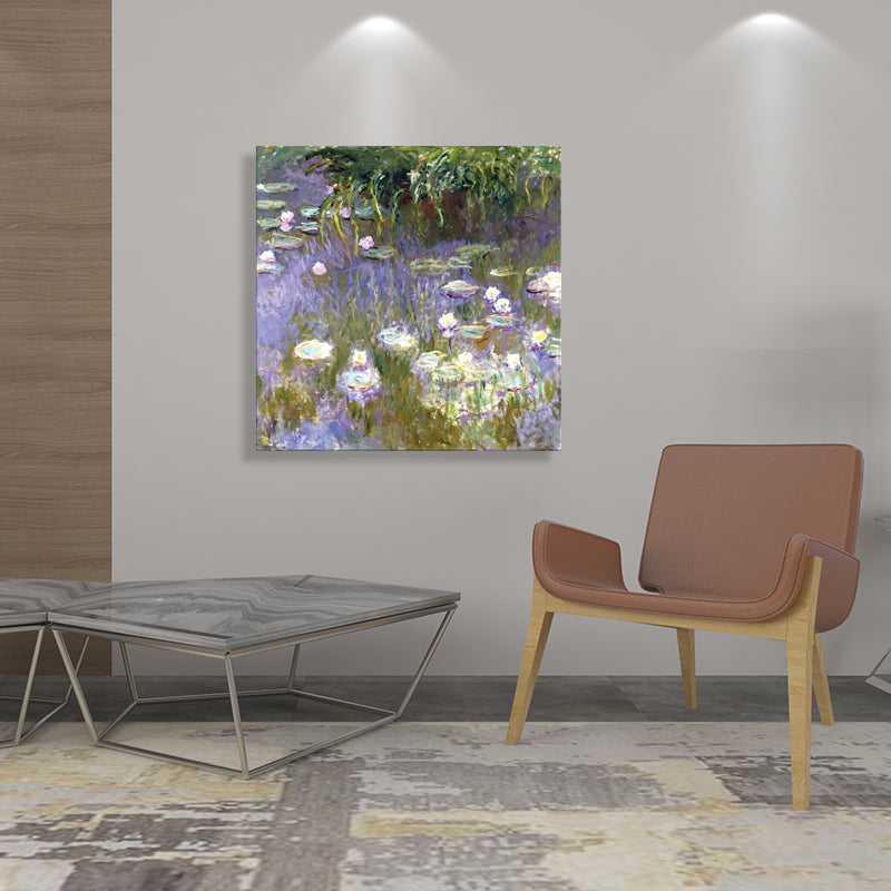 Vivolux | Field Lotus Pond Wanddekoration für das Schlafzimmer von Mädchen in Grün, mehrere Größen verfügbar