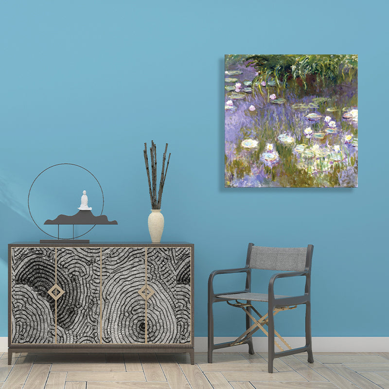 Vivolux | Field Lotus Pond Wanddekoration für das Schlafzimmer von Mädchen in Grün, mehrere Größen verfügbar