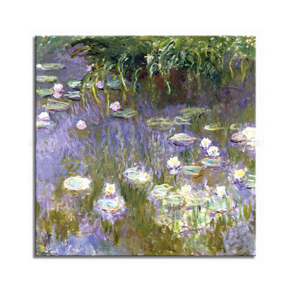 Vivolux | Field Lotus Pond Wanddekoration für das Schlafzimmer von Mädchen in Grün, mehrere Größen verfügbar