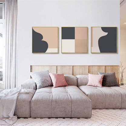 Vivolux | Illustration Abstraktes Muster Kunst Nordischer Stil Leinwand Texturiertes Wandbild in Orange