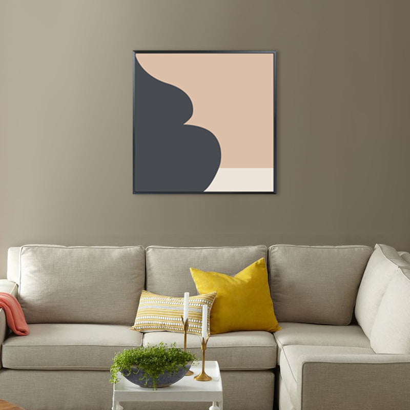 Vivolux | Illustration Abstraktes Muster Kunst Nordischer Stil Leinwand Texturiertes Wandbild in Orange