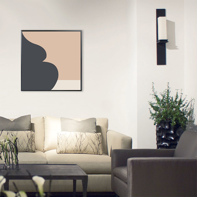 Vivolux | Illustration Abstraktes Muster Kunst Nordischer Stil Leinwand Texturiertes Wandbild in Orange