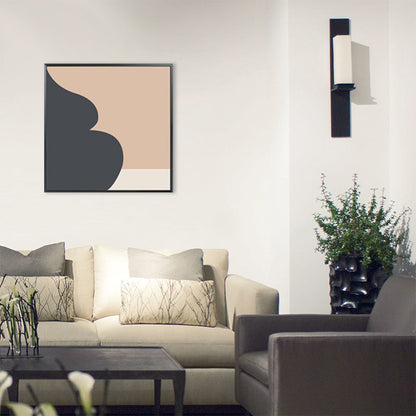 Vivolux | Illustration Abstraktes Muster Kunst Nordischer Stil Leinwand Texturiertes Wandbild in Orange