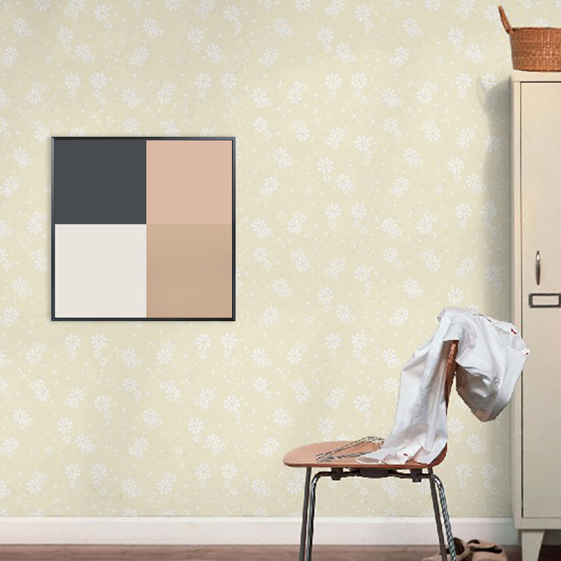 Vivolux | Illustration Abstraktes Muster Kunst Nordischer Stil Leinwand Texturiertes Wandbild in Orange