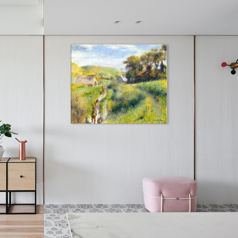 Vivolux | Grüner Impressionismus Kunst Frühlingsausflug Leinwand für die Küche, mehrere Größenoptionen