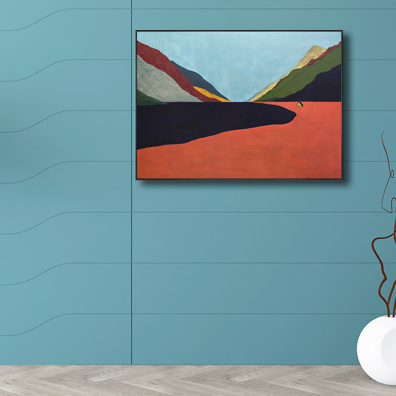 Vivolux | Berg Landschaft Leinwand in Pastellfarbe Modern Stil Wandkunst Dekoration für Esszimmer