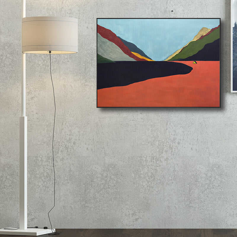 Vivolux | Berg Landschaft Leinwand in Pastellfarbe Modern Stil Wandkunst Dekoration für Esszimmer
