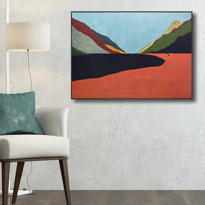 Vivolux | Berg Landschaft Leinwand in Pastellfarbe Modern Stil Wandkunst Dekoration für Esszimmer