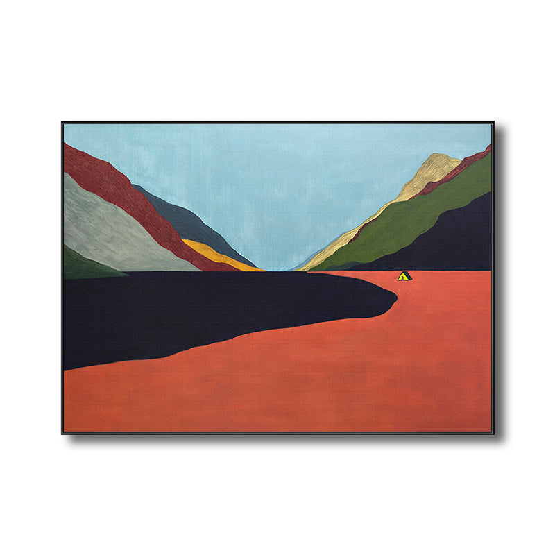 Vivolux | Berg Landschaft Leinwand in Pastellfarbe Modern Stil Wandkunst Dekoration für Esszimmer