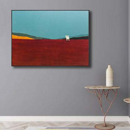 Vivolux | Berg Landschaft Leinwand in Pastellfarbe Modern Stil Wandkunst Dekoration für Esszimmer