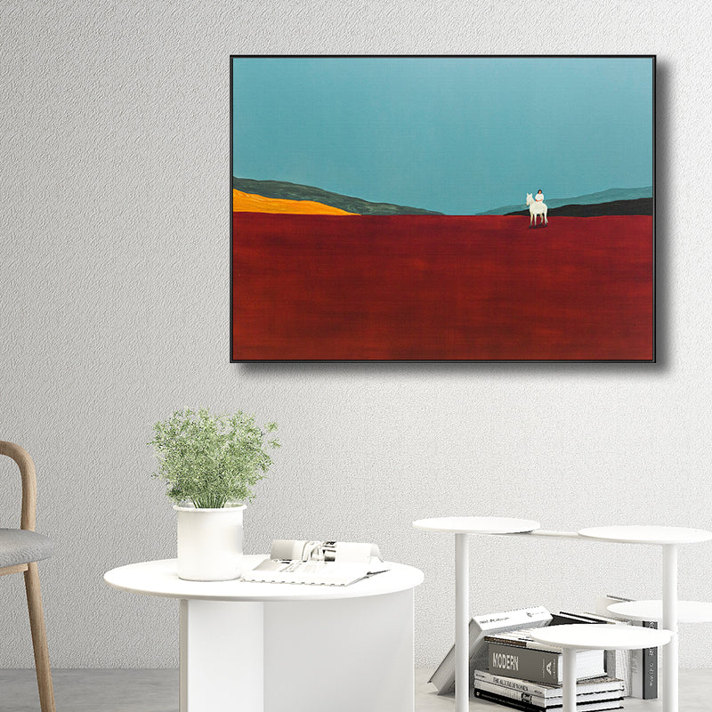 Vivolux | Berg Landschaft Leinwand in Pastellfarbe Modern Stil Wandkunst Dekoration für Esszimmer