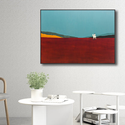 Vivolux | Berg Landschaft Leinwand in Pastellfarbe Modern Stil Wandkunst Dekoration für Esszimmer