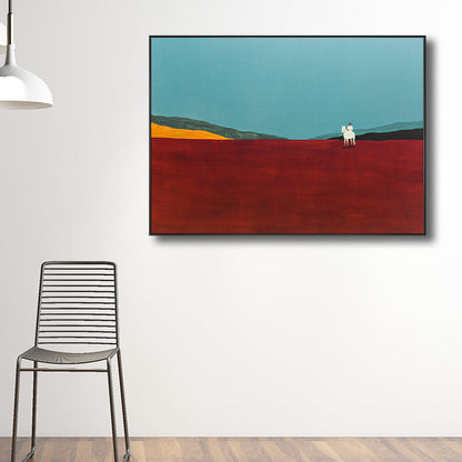 Vivolux | Berg Landschaft Leinwand in Pastellfarbe Modern Stil Wandkunst Dekoration für Esszimmer