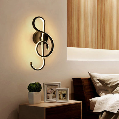 Vivolux | Muzikale Noct Volwassen Slaapkamer Wandlamp Metaal Modern Creatief Zwart/Wit Wandlamp