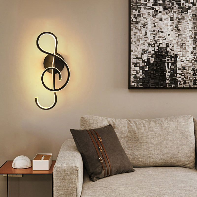 Vivolux | Muzikale Noct Volwassen Slaapkamer Wandlamp Metaal Modern Creatief Zwart/Wit Wandlamp