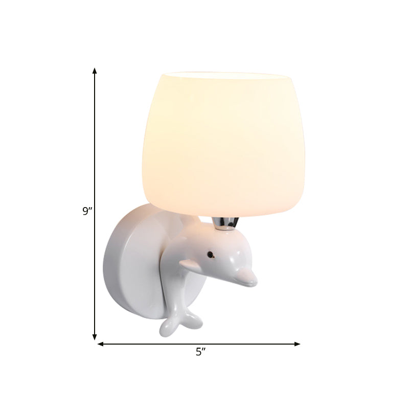 Vivolux | Frosted Glass Urn Wall Lamp Modern Stylish Wall Lighting in White Finish for the Office