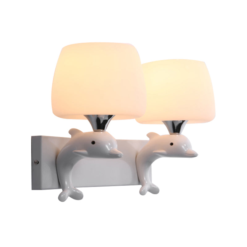 Vivolux | Frosted Glass Urn Wall Lamp Modern Stylish Wall Lighting in White Finish for the Office